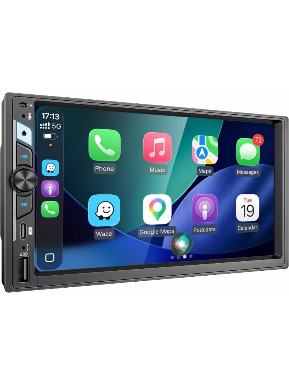 7-Inch Double Din Car Stereo - Wireless Apple CarPlay, Android Auto, Bluetooth